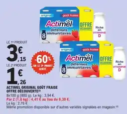 E.Leclerc Express Actimel original goût fraise offre découverte offre