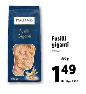 Lidl Fusilli giganti offre