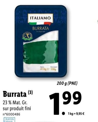 Lidl Burrata offre