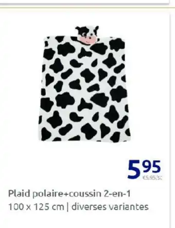 Plaid Polaire+Coussin 2-en-1