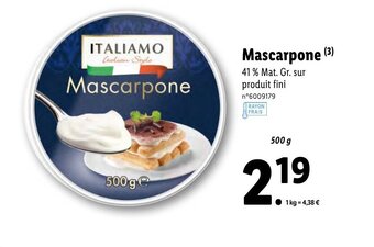 Lidl Mascarpone offre