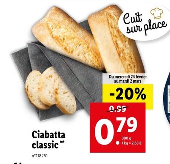 Lidl Ciabatta classic offre
