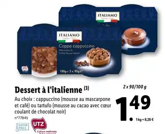 Lidl Dessert à l'italienne offre