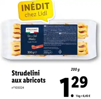 Lidl Strudelini aux abricots offre
