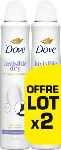 Auchan Dove déodorant spray invisible dry anti-transpirant dove offre