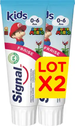 Auchan Signal dentifrice super mario parfum fraise signal offre