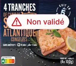 Auchan Sans marque tranches de chair de saumon atlantique congelées offre