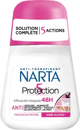 Auchan Narta déodorant bille anti-transpirant protection narta offre