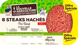 Auchan La nouvelle agriculture 6 steaks hachés pur bœuf la nouvelle agriculture offre