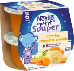 Auchan Nestle p'tit souper bols carottes courgettes et semoule nestlé offre