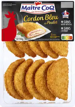 Auchan Supermarché Maitre coq 10 cordons bleus de poulet maître coq offre