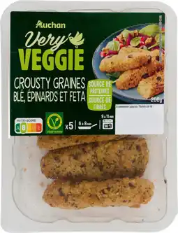 Auchan Supermarché Auchan very veggie crousty graines aux épinards et féta auchan very veggie offre
