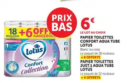 U Express Lotus papier toilettes confort aqua tube offre