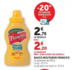 U Express French's sauce moutarde offre