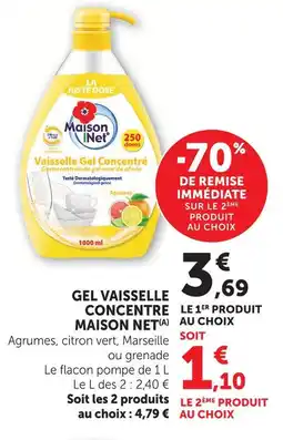 U Express Maison net vaisselle gel concentré offre