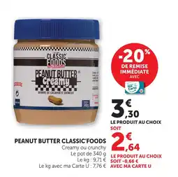 U Express Classic foods peanut butter offre