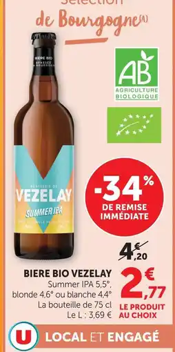 U Express Vezelay bière bio offre
