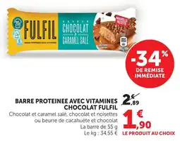 U Express Fulfil barre protéinée avec vitamines chocolat offre