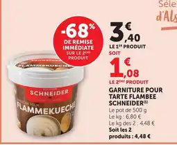 U Express Schneider garniture pour tarte flambée offre