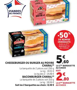 U Express Charal cheeseburger ou burger au poivre offre