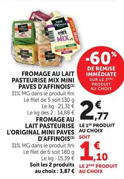 U Express Fromage au lait pasteurisé mix mini pavés d'affinois offre