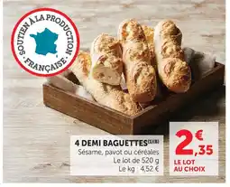 U Express 4 demi baguettes offre