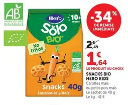 U Express Hero kids snacks bio hero kids offre