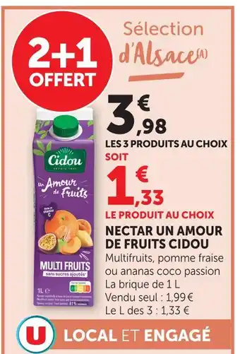 U Express Cidou nectar un amour de fruits offre