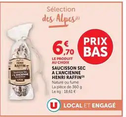 U Express Henri raffin saucisson sec à l'ancienne offre