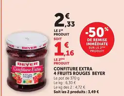 U Express Beyer confiture extra 4 fruits rouges offre