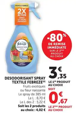 U Express Febreze désodorisant spray textile offre