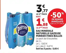 U Express Perrier eau minérale naturelle gazeuse fines bulles offre