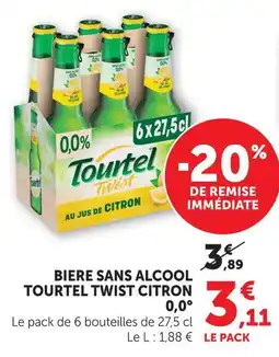 U Express Tourtel bière sans alcool twist citron 0,0° offre