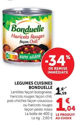 U Express Bonduelle légumes cuisinés offre