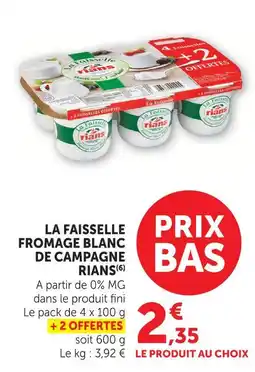 U Express Rians la faisselle fromage blanc de campagne offre