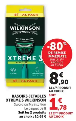 U Express Wilkinson rasoirs jetables xtreme 3 offre