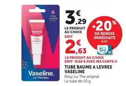 U Express Vaseline tube baume à lèvres offre