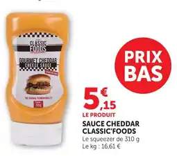 U Express Classic foods sauce cheddar offre