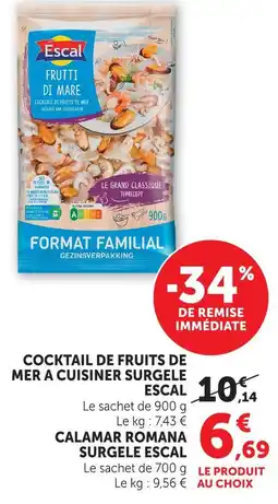 U Express Escal cocktail de fruits de mer à cuisiner surgelé offre