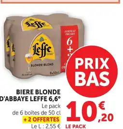 U Express Leffe bière blonde d'abbaye 6,6° offre