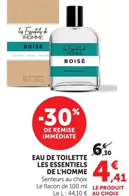 U Express Les essentiels de l'homme eau de toilette offre