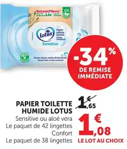 U Express Lotus papier toilette humide offre