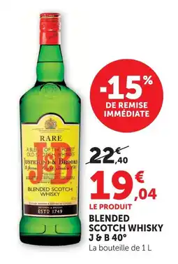 U Express J & b blended scotch whisky 40° offre