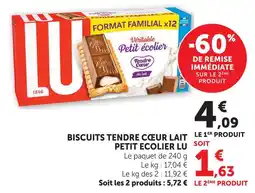 U Express Lu biscuits tendre cœur lait petit écolier offre