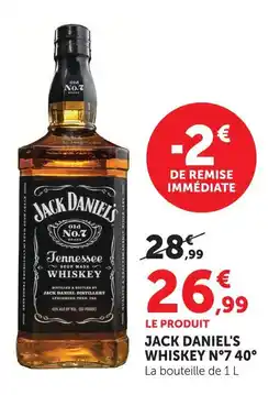 U Express Jack daniel's whiskey n°7 40° offre
