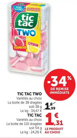 U Express Tic tac two offre