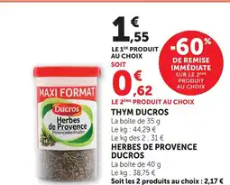 U Express Ducros thym offre