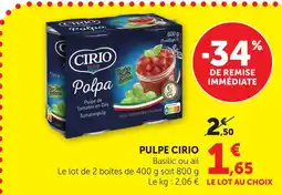 U Express Cirio pulpe offre