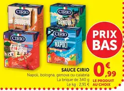 U Express Cirio sauce offre