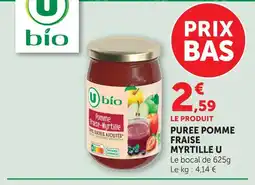 U Express U bio purée pomme fraise myrtille offre